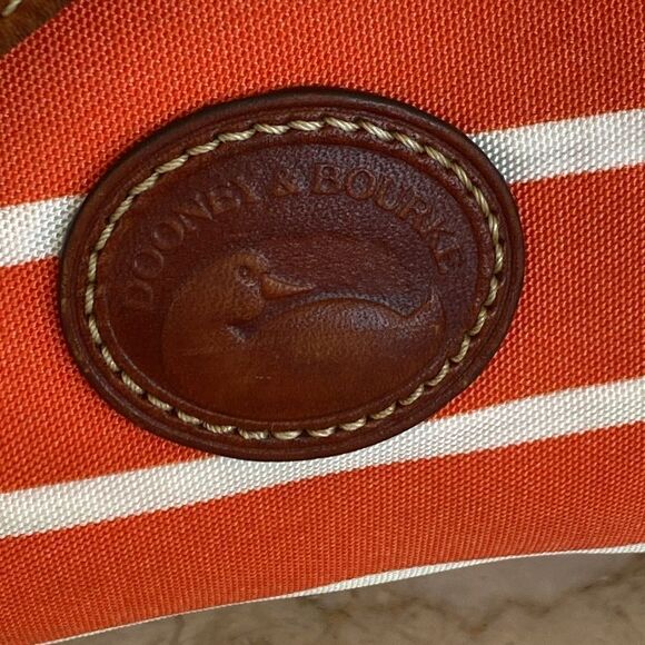 Dooney & Bourke Leather & Striped Canvas Shoulder Bag - Picture 3 of 16